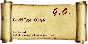 Gyüge Olga névjegykártya